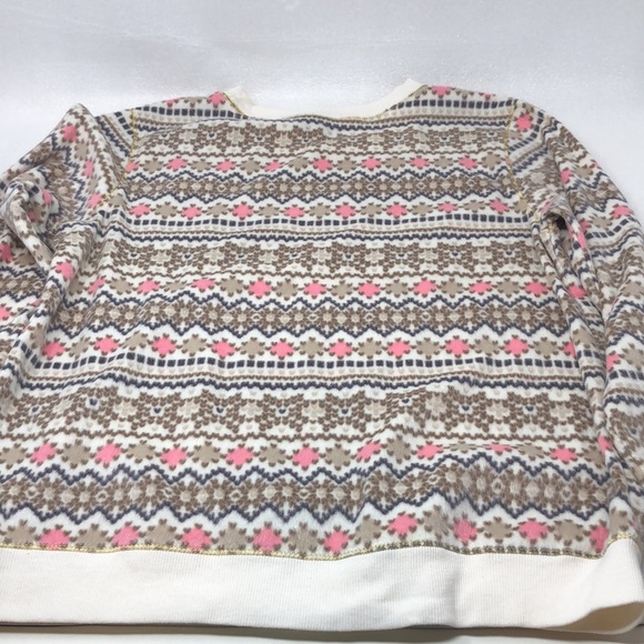 Kenzie Pajama Set Fleece 2- Piece Pink & Tan Cream Lurex Metallic Thread Size M - Picture 4 of 15